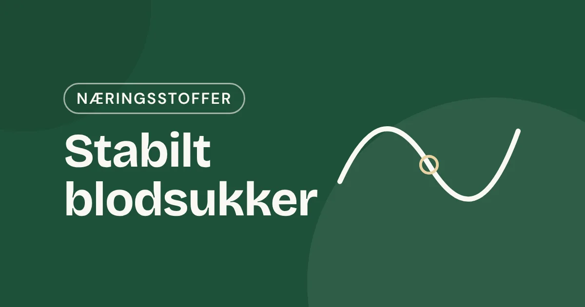 Omslag med teksten «Stabilt blodsukker» og en myk bølgekurve