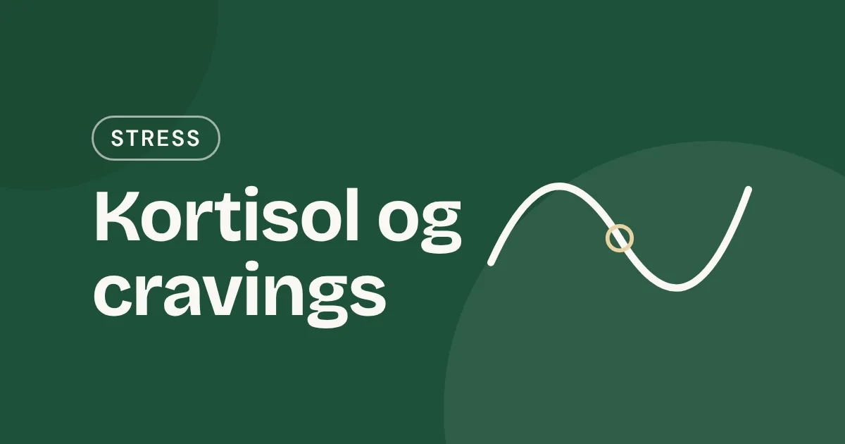 Omslag med teksten «Kortisol og cravings» og en myk bølgekurve