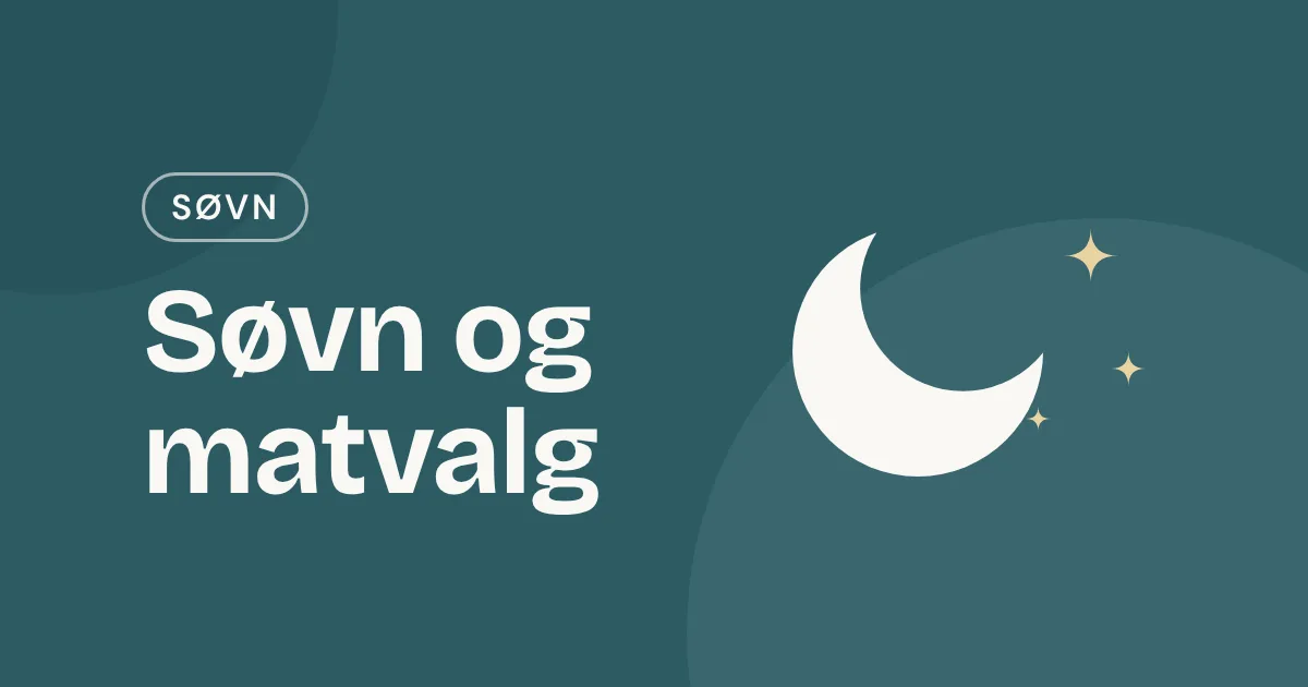 Omslag med teksten «Søvn og matvalg» og en måne med stjerner