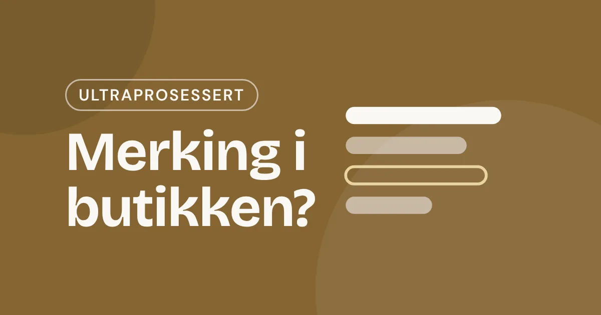 Omslag med teksten «Merking i butikken?» og en liste med fire linjer