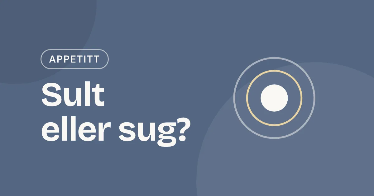 Omslag med teksten «Sult eller sug?» og tre ringer i hverandre