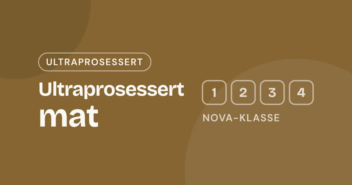 Omslag med teksten «Ultraprosessert mat» og NOVA-skalaen fra 1 til 4